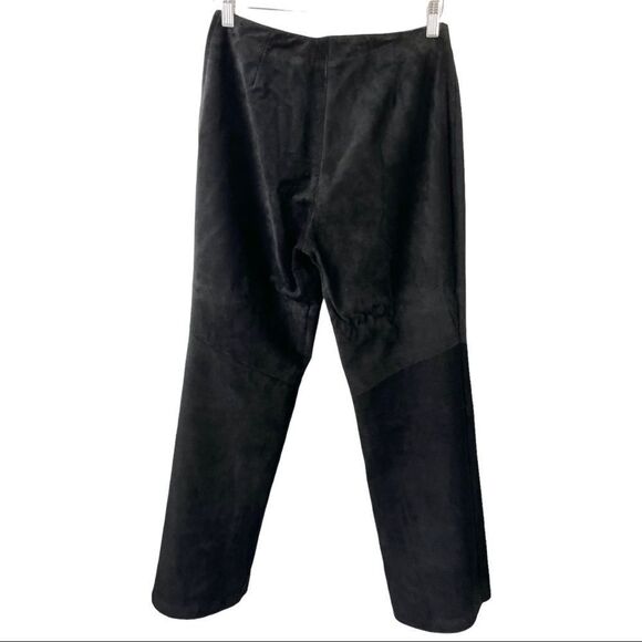 DANIER Black Suede Straight Fit Y2K Pants Size 8 - Picture 3 of 5